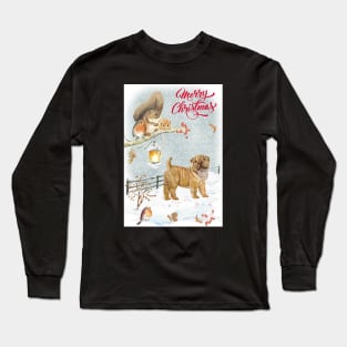 Shar Pei Merry Christmas Santa Dog Holiday Greeting Long Sleeve T-Shirt